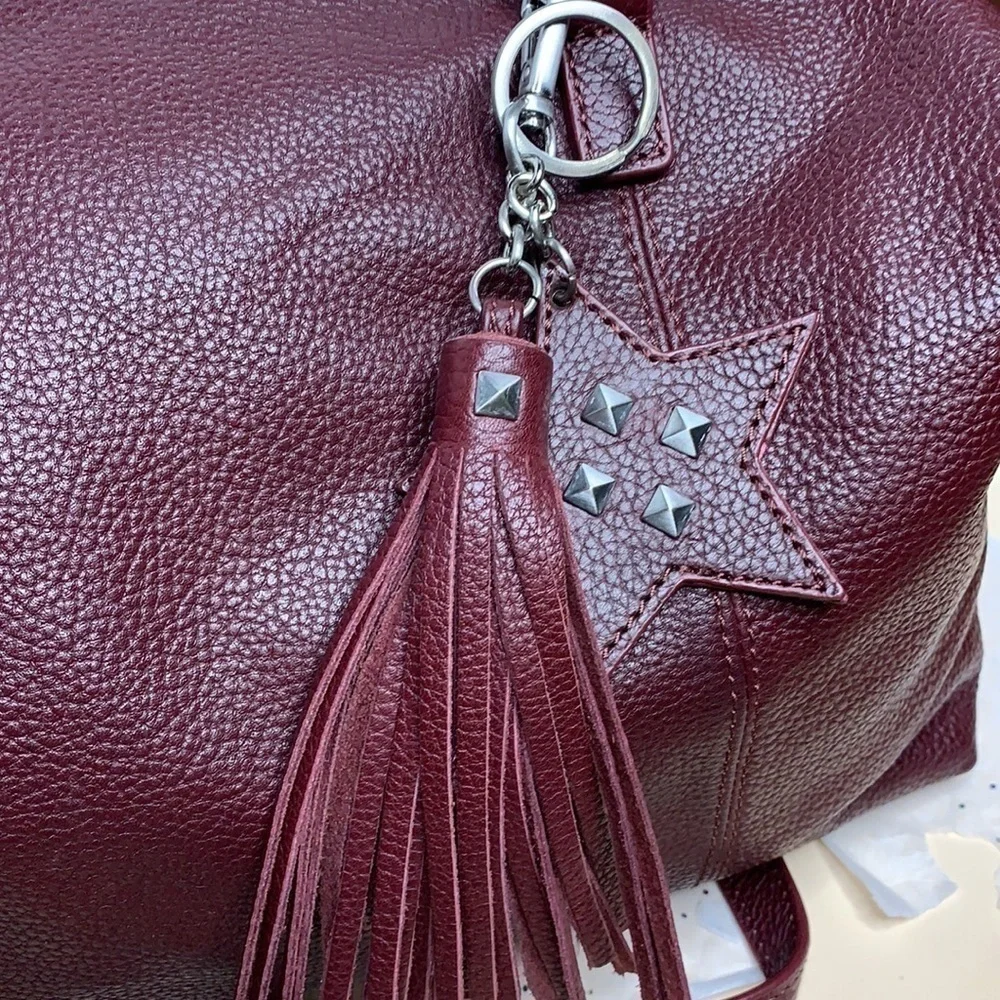 M London Convertible Deep Red Leather Satchel